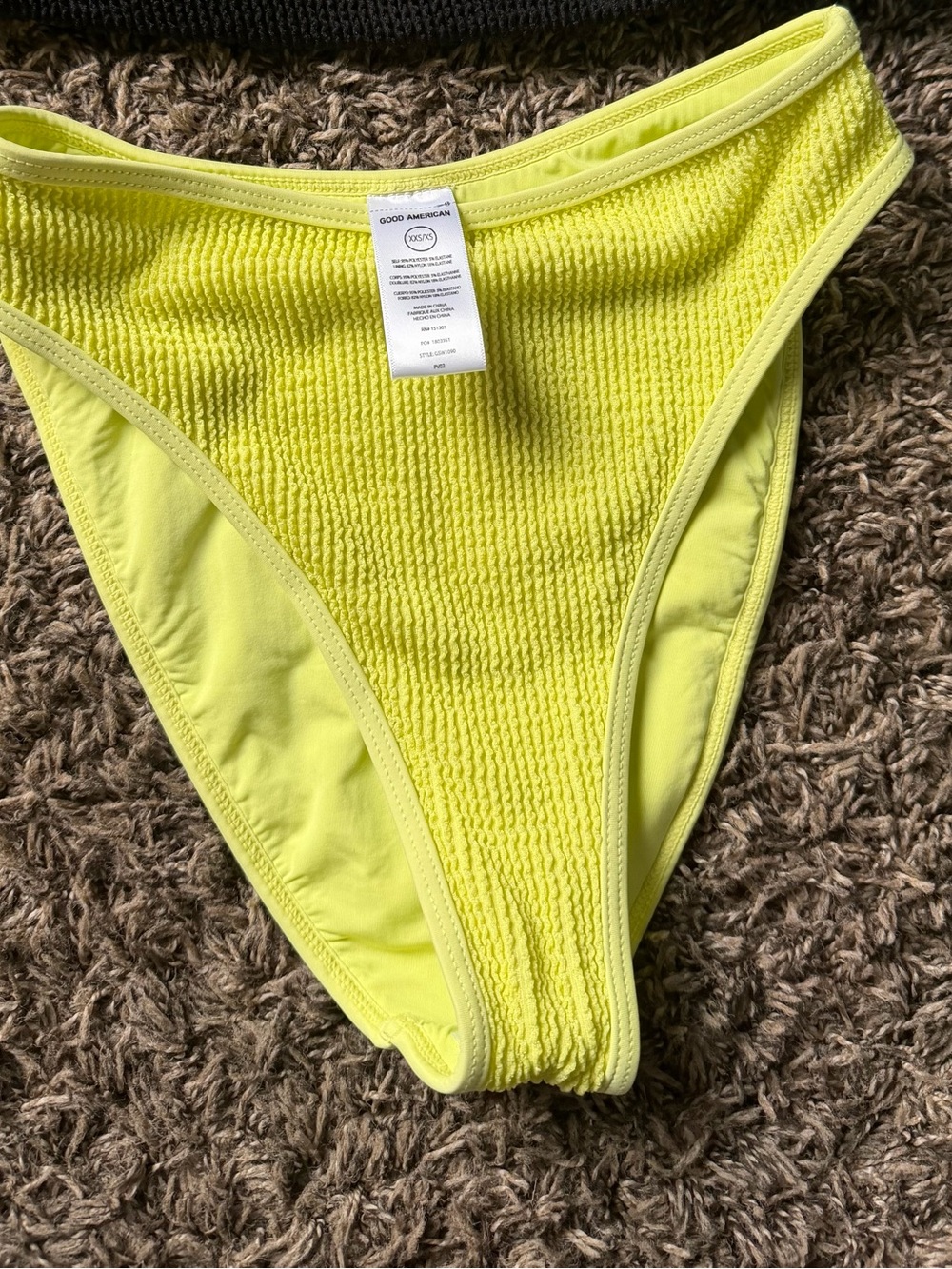NWOT (liner present) Good American Lemon Yellow High-Cut Bikini Bottom